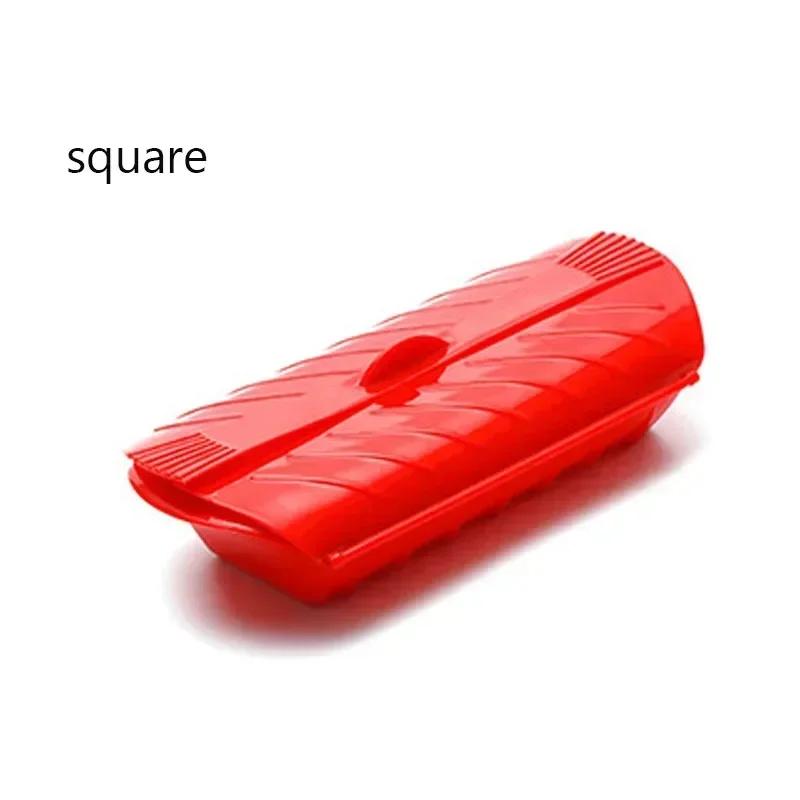 Keukengadget Creatieve Siliconen Stoom Viskom Siliconen Stoommand Magnetron met Deksel Siliconen Stoomdoos