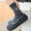 Snowflake Socks Stacking Socks Season Warm Wool Socks Piled Thickened Confinement Socks Soft Waxy Comfortable Medium Tube Socks
