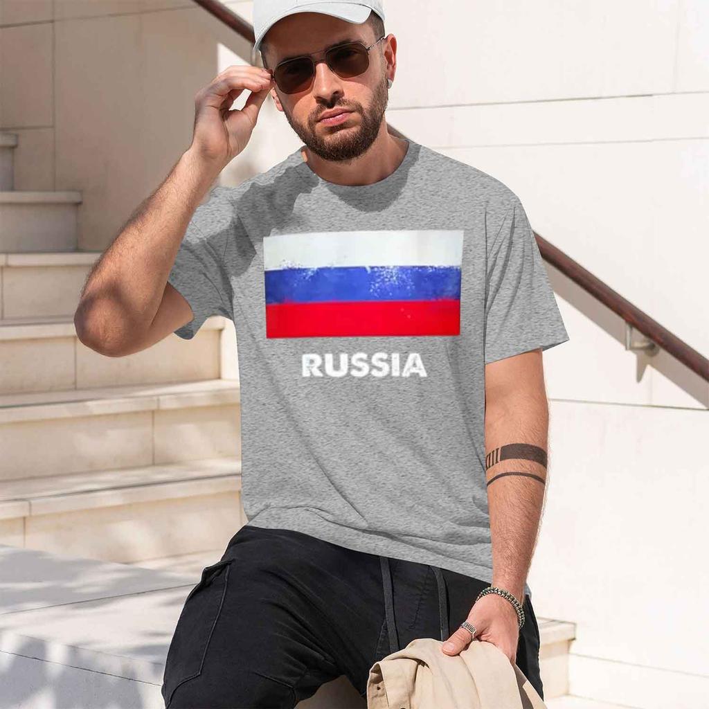 Russia Flag Design Unisexs Tshirt National P Pattern Summer Casual Wear Gift For Unisex And 2026 New Model Shortsleeve Crewneck Tsh