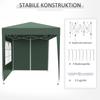 2x2m Pop-Up Gazebo, with Curtain Walls and Windows, Green