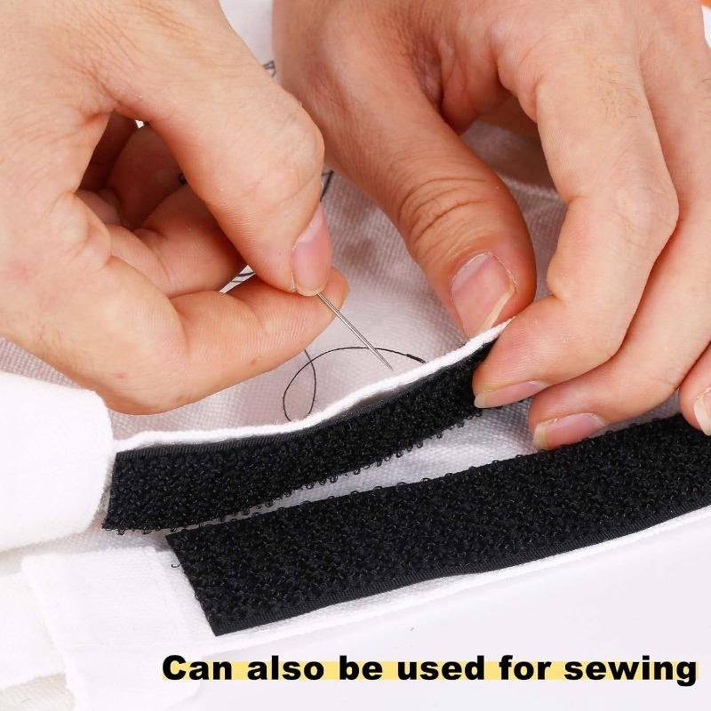 1PACK 1 inch x 32 feet Velcro straps with 50 metal buckles, adjustable fastening cable straps, cut length fastening straps