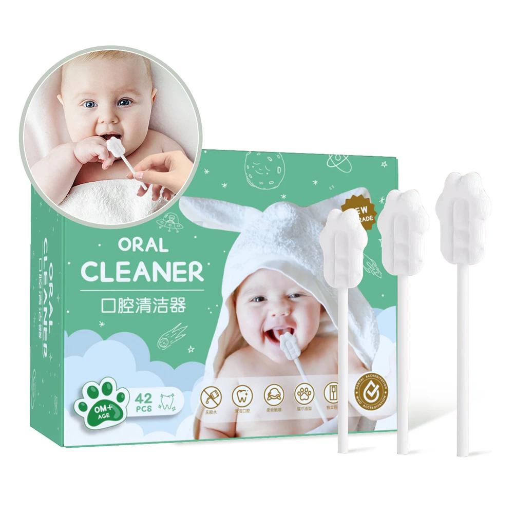 

42Pcs Disposable Oral Cleaner Coating Gauze Oral Care Tool Infant Toothbrush Newborn Baby Supplies Tongue Cleaning Brush