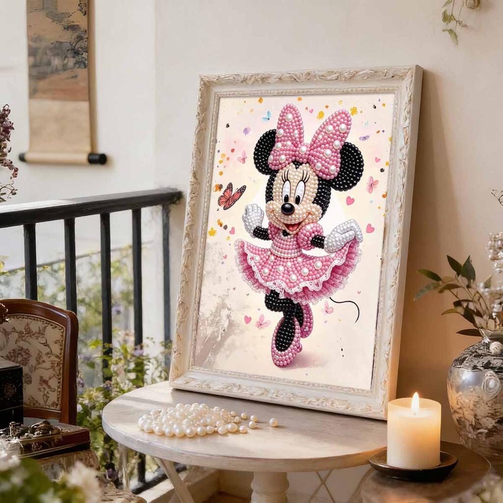 Disney Pearl Painting Minnie Art Pearl Painting Set Pearl Art Painting Wall Decor Handmade Gift Home or Office Decor