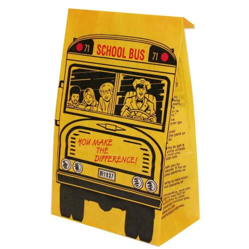 

American Deals Corporation Buck Craft Wax Lunch Bags, School Bus Design, Pack of 6, 3BCP300202