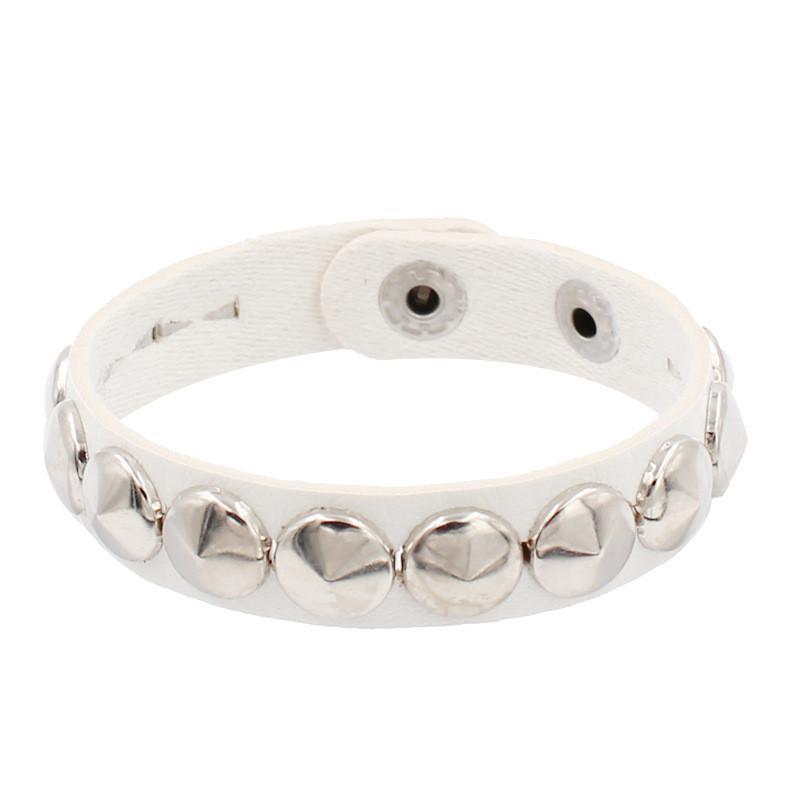 Bracciale Punk Fashion con Catena Borchie Punte Pelle Stile Rock Bracciale Metallico Braccialetti Unisex Bracciale in Pelle