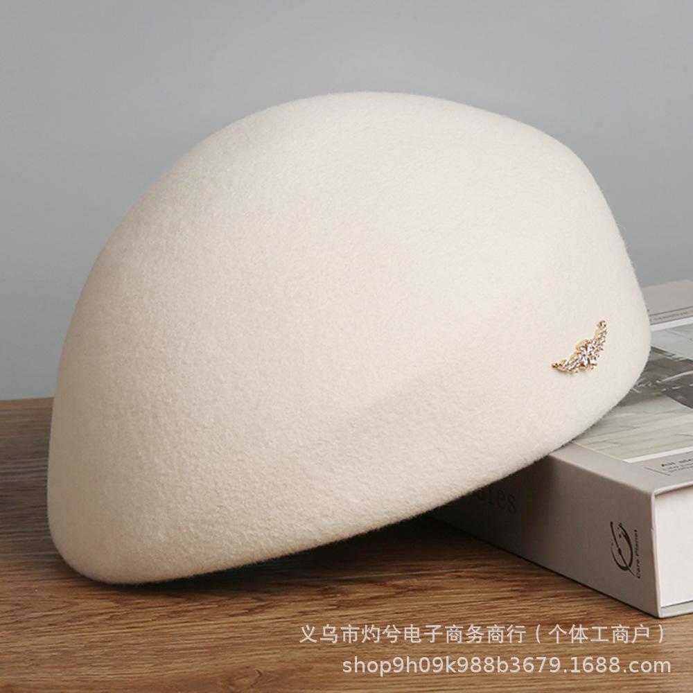 Autumn and Winter Wool Beret Children's Temperament Versatile Casual Literary Newsboy Hat Celebrity Elegant Simple Hat Tide