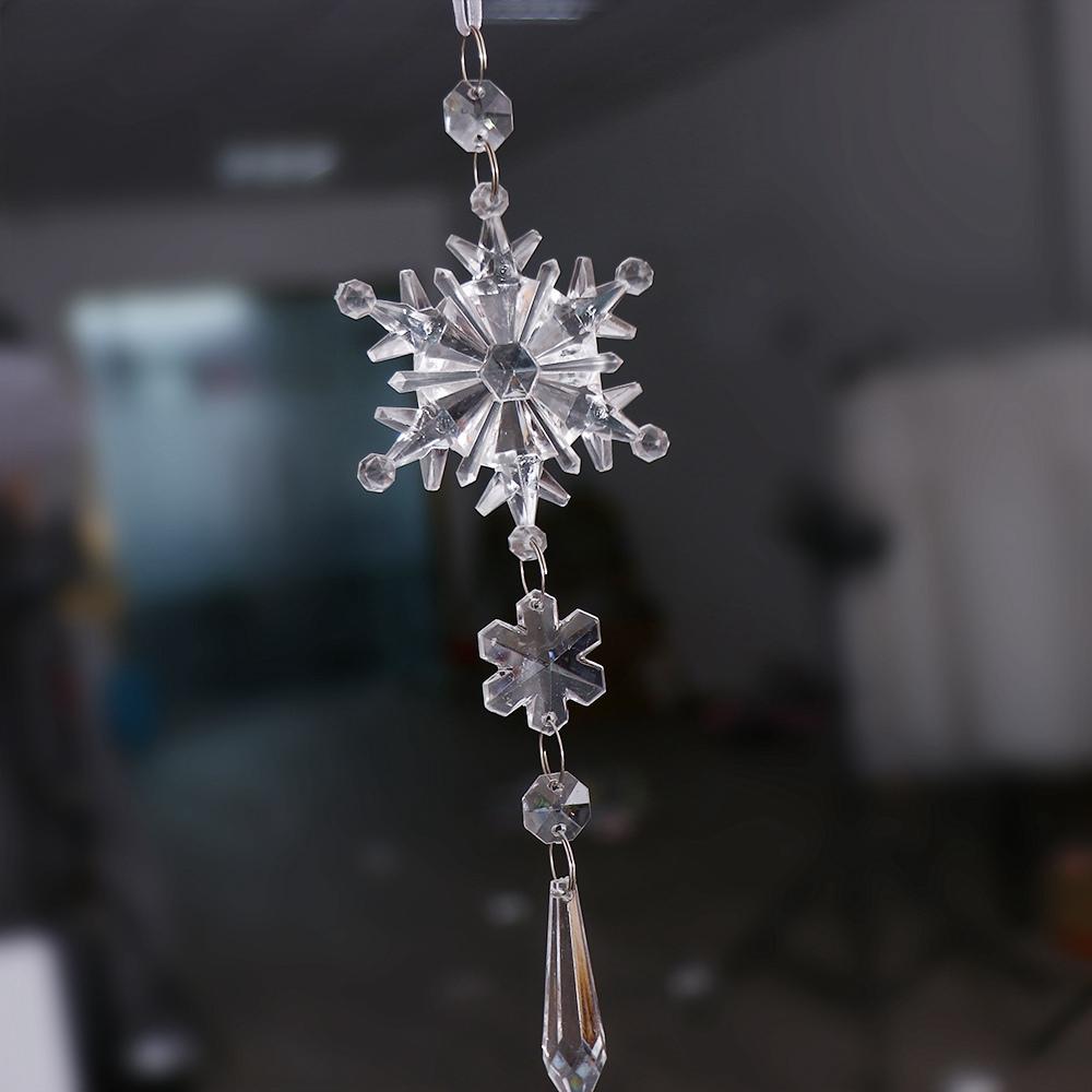 New Year Acrylic Snowflake and Icicle Crystal Decorations Pendant Christmas Tree Ornaments