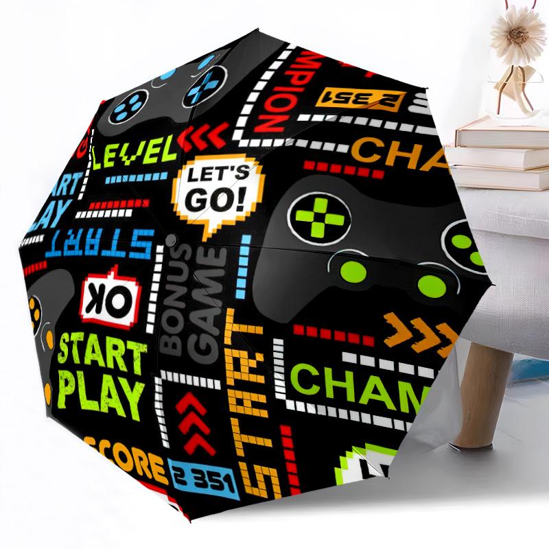 Gaming Player Zone Outdoor Automatic Umbrella Retractable Design with 8-Rib Durability Lightweight Perfect Gift for Friends Family