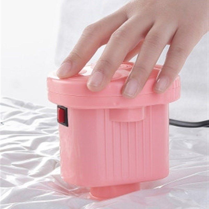 Compression Bag Electric Air Pump, Household Vacuum Storage Bag Suction Pump, High-Power Electric Pump Pink