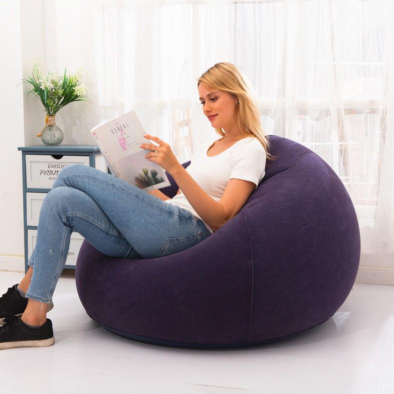 Inflatable Flocked Single Seat Sofa - Small Apartment Leisure Chair