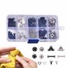 100Pcs Sewing Hooks and Eyes Set Sew-on SnapButtons DIY Clothing Button Sewing Closures SnapsKit for Clothes Bags Sewing Craft