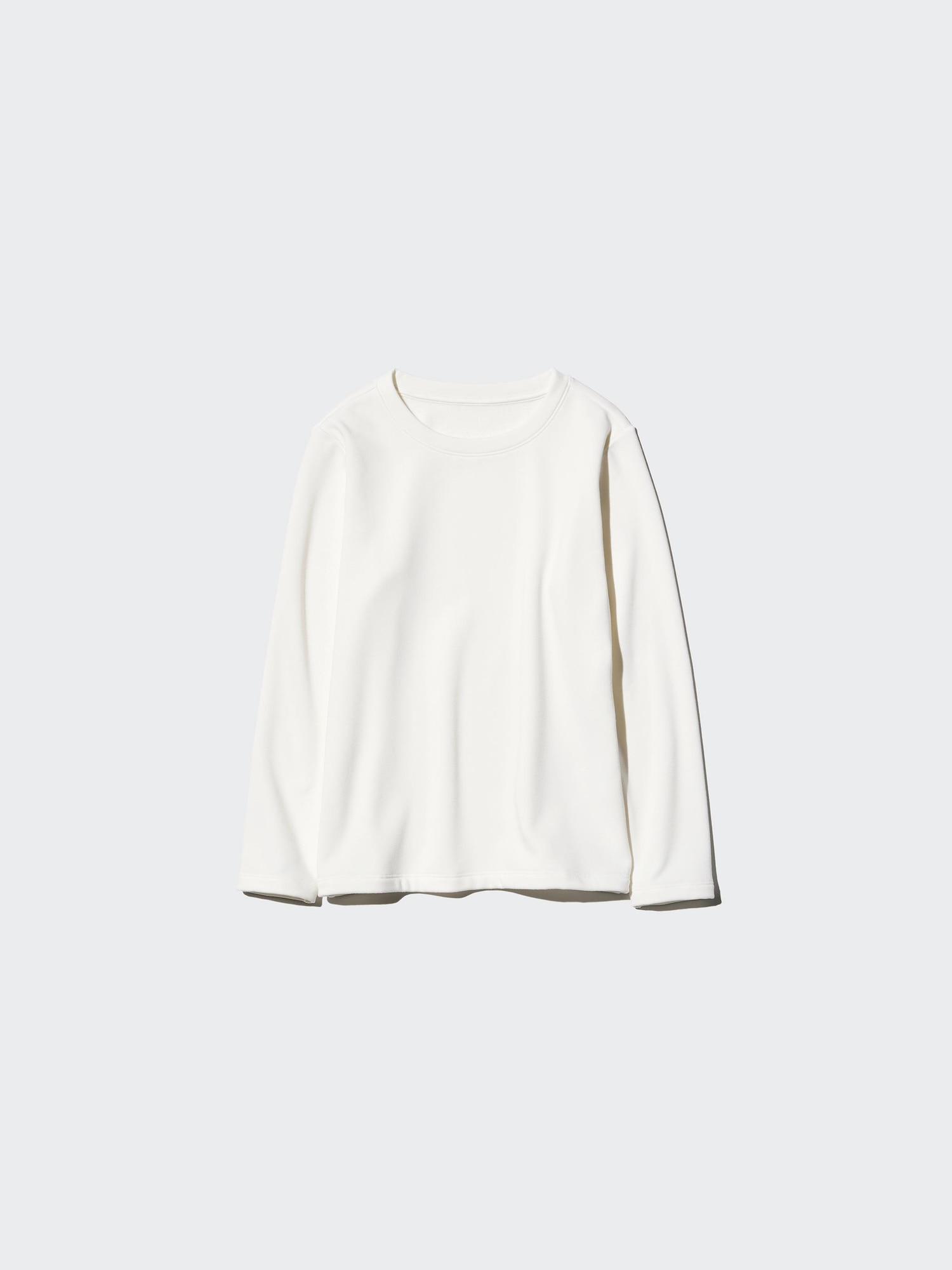 

Uniqlo Kids HeaTTech Ultra Warm Футболка с круглым вырезом и длинным рукавом 01 OFF WHITE/KIDS 120