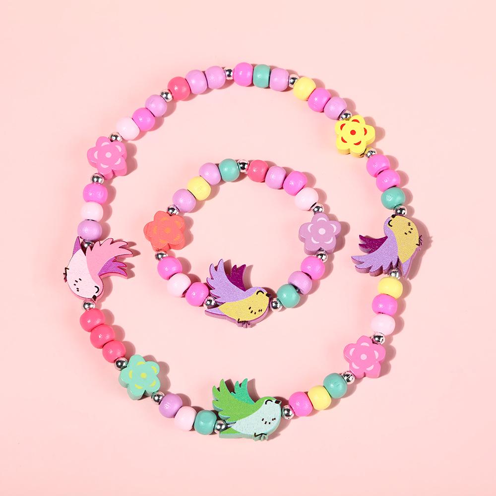 Charming Mermaid Necklace & Bracelet Set for Kids – Candy Color & Princess Theme