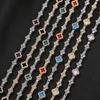 Hip hop ancient clover plane tennis chain zircon bracelet light luxury hip hop bracelet jewelry