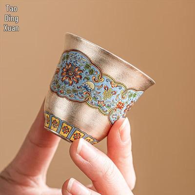 Tao Ding Xuan Vergoldetes Silber Cloisonné Emaille Teetasse