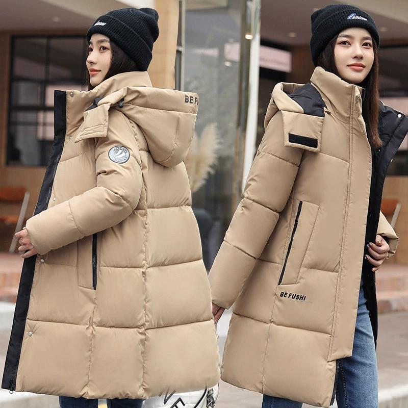 

Women s Winter Down Cotton Jacket Warm Thicken Cotton Padded Jacket Loose Plus Size Parkas Outwear Long Coat XXXL хаки