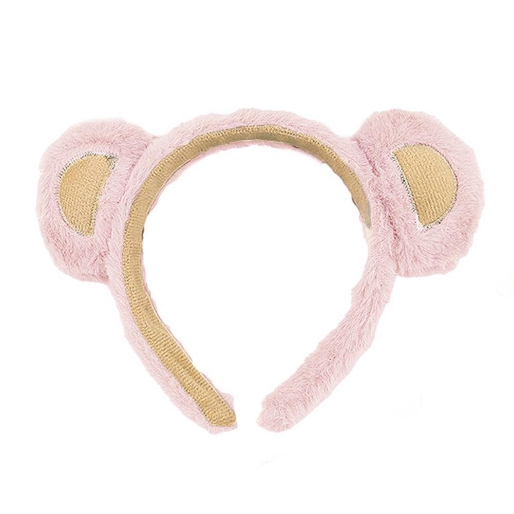 Cartoon Bear Ears Hairband Women's Face Wash Hair Clip Rabbit Velvet Cute Plush Bear Ears Hairband Girl's Hair Accessory