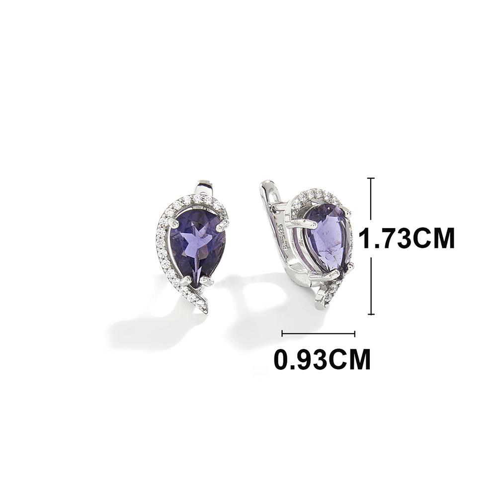 Bolaijewelry Natural Iolite Silver Clasp Awesome Earring for Women & Sister Birthday & Party Fine Jewelry Gift