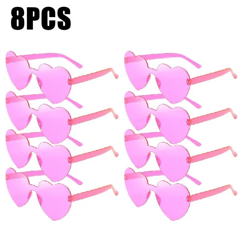 Sunglasses for Women Jelly Color Frameless Heart Shaped One-piece Glasses Dazzling Color Glasses