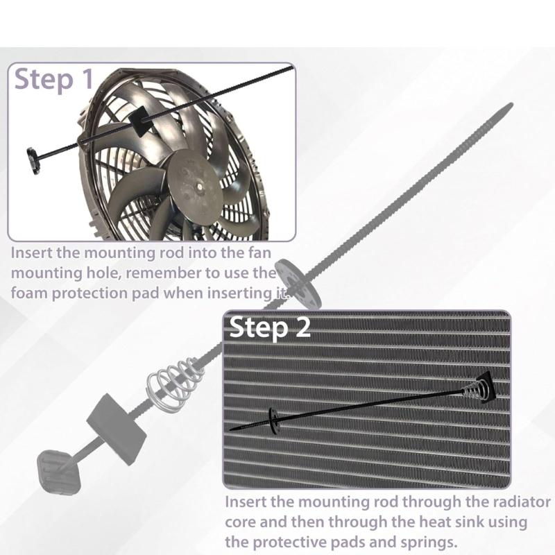 Radiator Fan Mount Zip Ties Clip Electric Transmission Coolers Tie Strap Easy Installation Universal Car Fan Mounting Kit