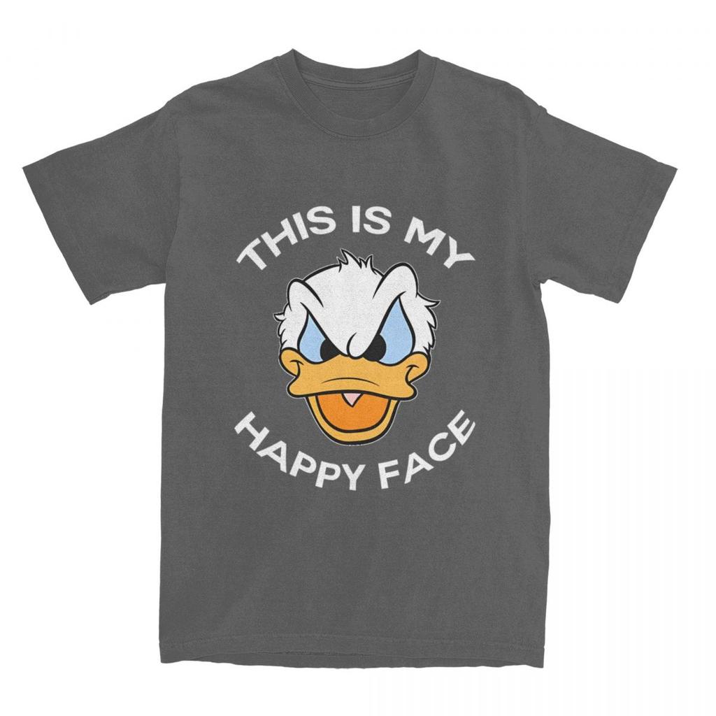Codzienne Koszulki Donald Duck This Is My Happy Face Męskie Damskie Czysta Bawełna Koszulki Koszulka Pomysł na Prezent Odzież