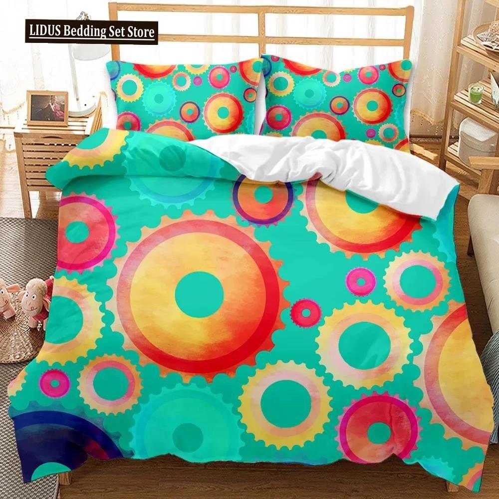 Mechanical Gear Duvet Cover Set Steampunk Style Bedding Set Clocks Polyester Comforter Cover Men Mechanical Device Bedclothes