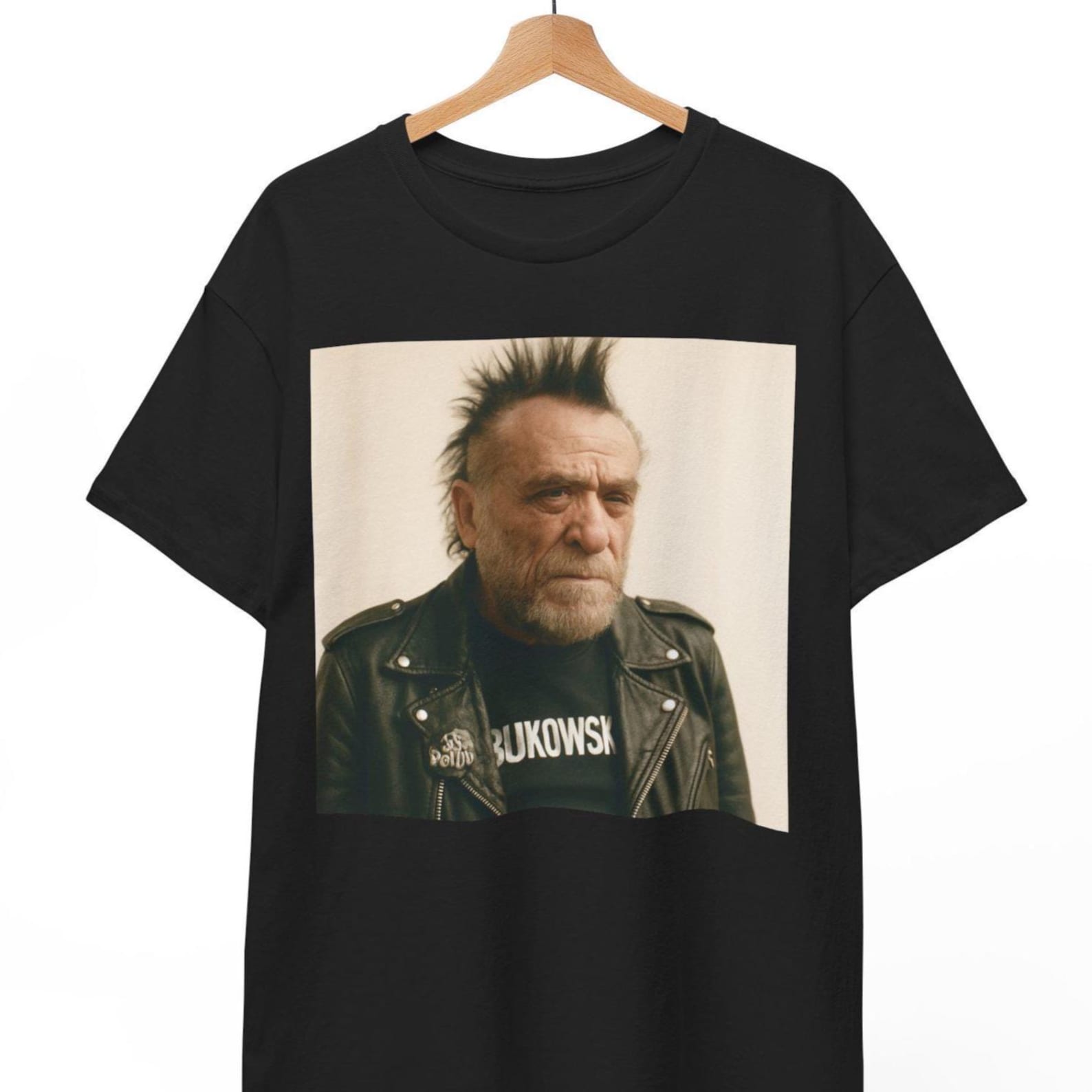 Charles Bukowski Punk Mugshot T-Shirt: Funny Literary Gift 3XL