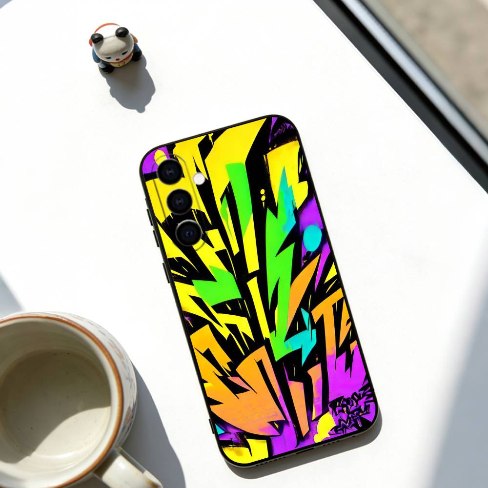 Graffiti Art Phone Case For Samsung Galaxy A73,A72,A71,A70,A53,A52,A51,Soft Silicone Black Cover