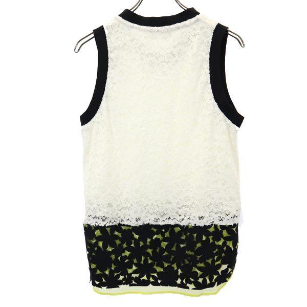 MSGM Made In Italy No Sleeve V Neck Cut 38 White System Best Women Used