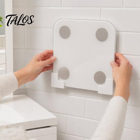 Weight Scale Storage Rack, Wall-Mounted Space-Saving Organizer, Adjustable Self Adhesive Scale Bracket, for Bathroom Gym Closet Laundry