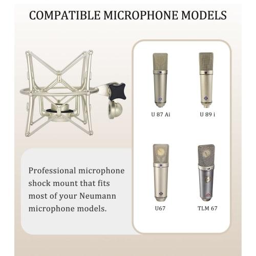SUUNTOK Microphone Shock Mount, Anti-Vibration Microphone Holder, Spider Recording Microphone Shock Mount Stand, Compatible with Neumann U87 Ai, U89 i