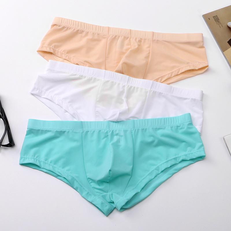 Men's Breathable Ice Silk Low Waist Boxer Briefs
