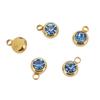 Stainless Steel Birthstone Lucky Stone Birthstone Pendant Diamond Flat Mouth Welding Ring DIY Necklace Bracelet Accessories