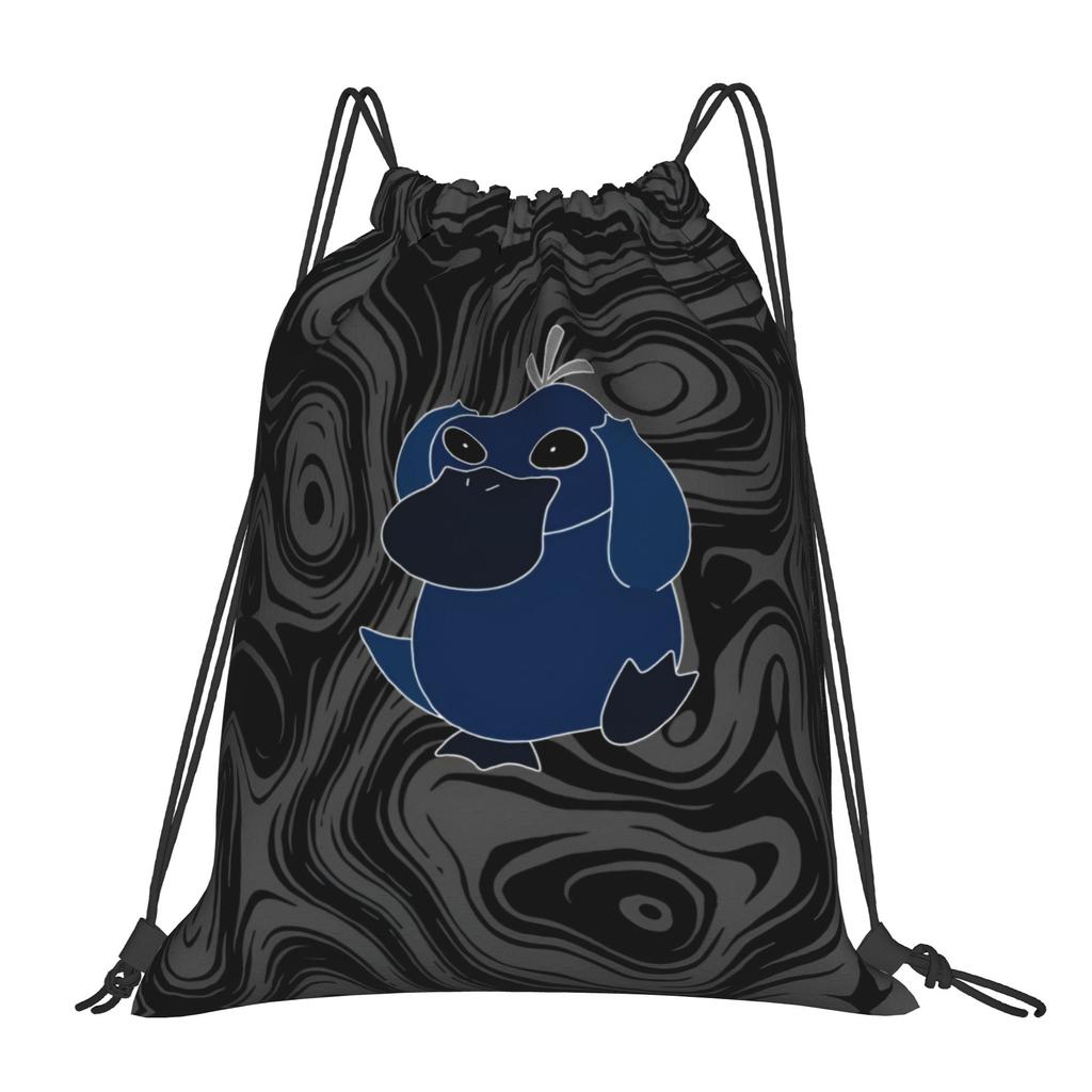 Custom P-Psyducks Drawstring Backpack Women Men Gym Sport Sackpack Portable Manga Shopping Bag Sack
