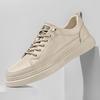 Fashion Men's Leather Casual Sneakers Outdoor Breathable Shoes Soft Low-top Working Shoes