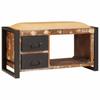 Storage Bench with Hidden Compartment Multicolored Solid Reclaimed Wood