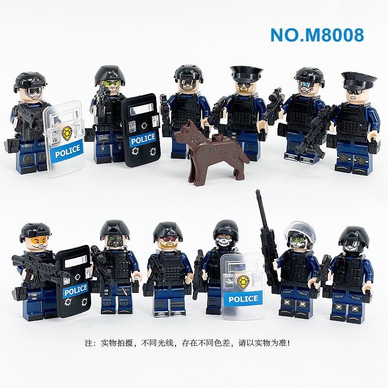 Building Block Military Minifigures Police Special Forces Minifigures Assemble Toys Year-Old Boy Birthday Model