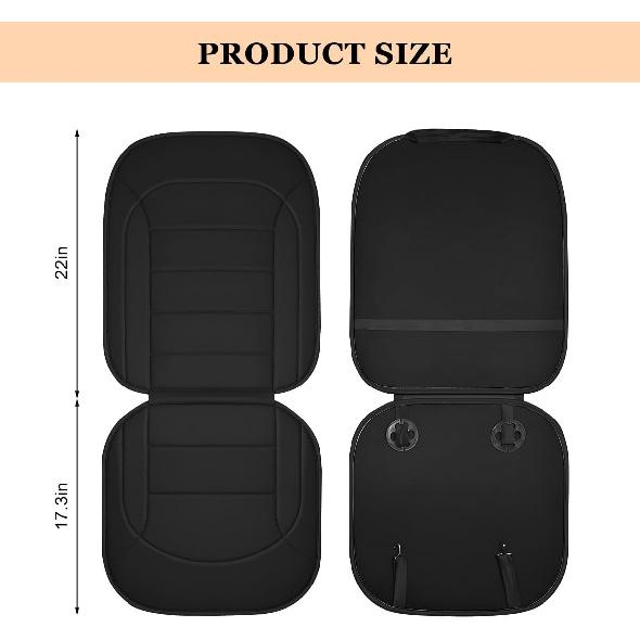 Car Seat Cushion, Leather Soft Breathable Non-Slip Vehicle Front Driver Seat Cover Pad, Comfortable Auto Interior Chair Protector Cushion, Universal
