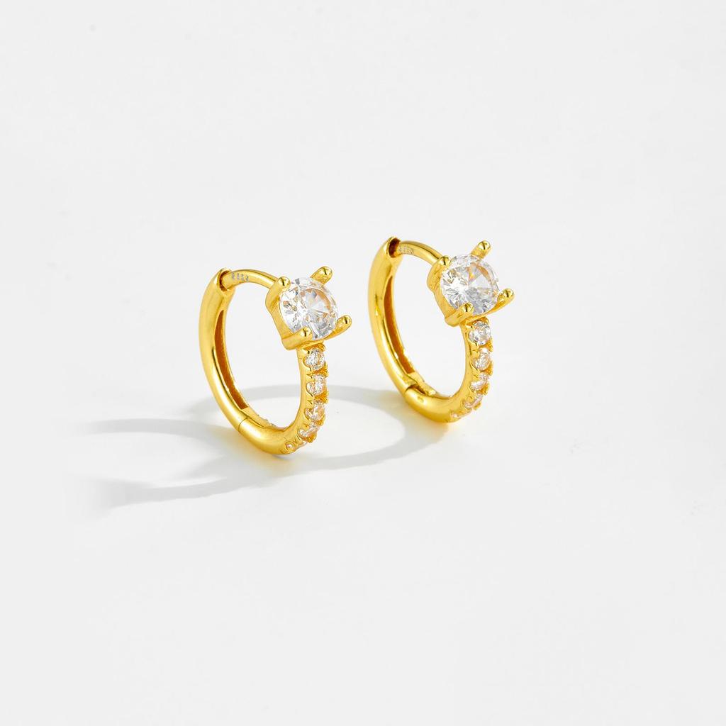 ANDYWEN 925 Sterling Silver Hoop Earrings Ladies Earrings Irregular Cubic Zirconia Earrings Fine Jewelry Gifts