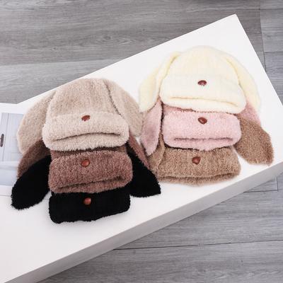 Autumn And Winter Plush Thermal Hat Children'S Ear Protector Knitted Plush Casual Fashion Cute Student Cold Cotton Hat