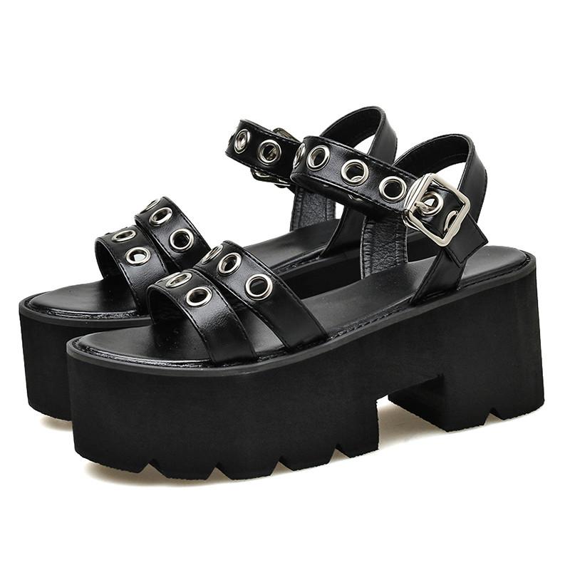 office black platform sandals