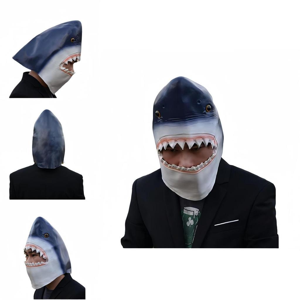 Shark Latex Mask For Cosplay And Costume Parties Halloween And Carnival