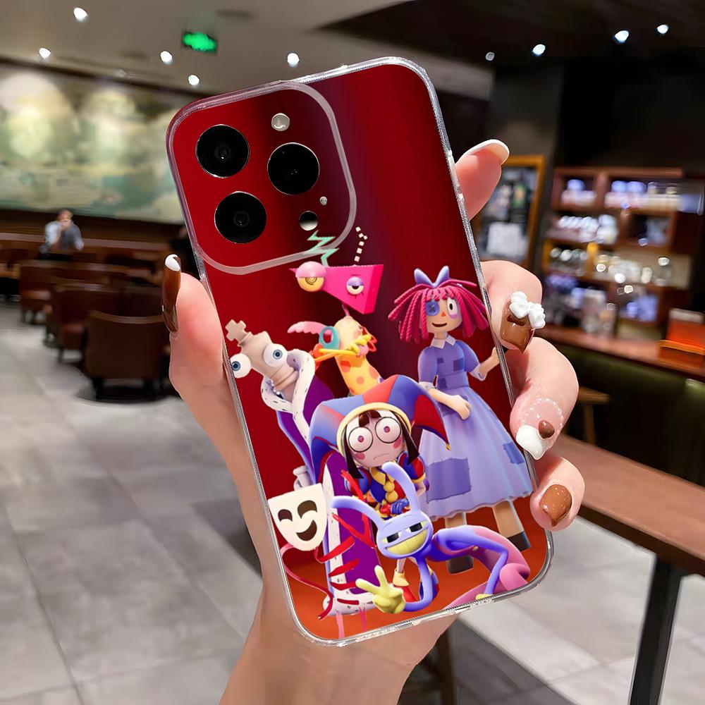 Úžasný D-Digital C-Circus Obal na telefon Pro IPhone 17 Air 16 E 15 14 13 12 Mini 11 Pro Max Průhledný kryt proti pádu