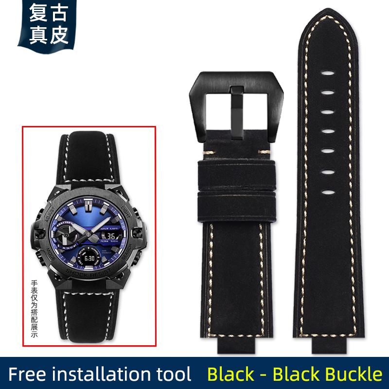 

для CASIO G-Shock GST-B400/ GST-B200 Ремешок для часов кожаный ремешок для часов ремешок для часов из коровьей кожи аксессуары 24*14мм Выпуклый 24*16 Выпуклый 14mm