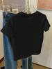 Women's European & American Summer Pearl Bow Print Slim Fit T-Shirt - Spicy Girl Design, Flattering Round Neck, Short Sleeve