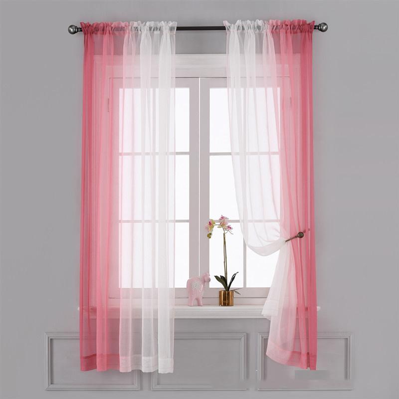 Einfache transparente Vorhänge mit Farbverlauf Elegante Fensterschleier für Wohnzimmer, Schlafzimmer & Balkon Sonnendurchlässige dekorative Tüllvorhänge