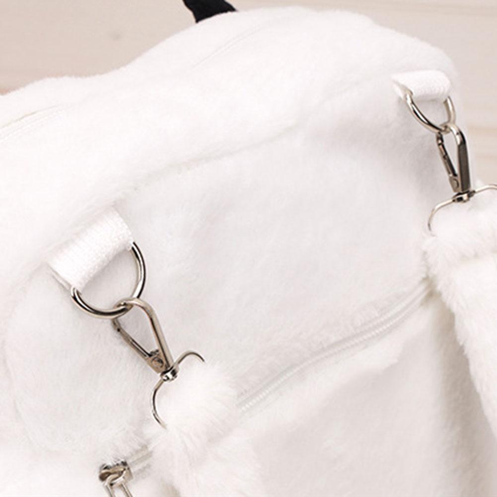 Cute Cat Paw Plush Backpack with Adjustable Straps Soft Furry Purse with Zipper Cartoon Backpack for Women Girls