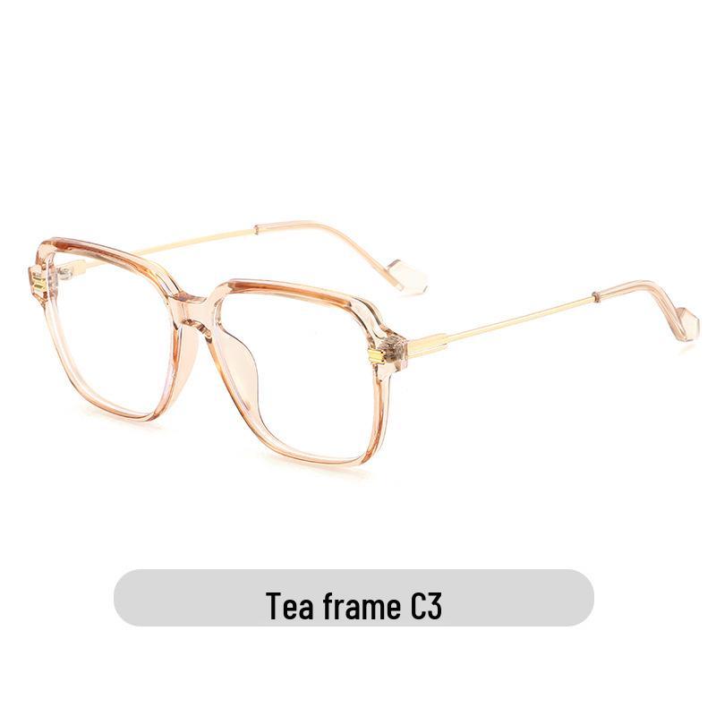 Retro TR Large Frame Flat Lenses Men's Anti-Blue Light Glasses