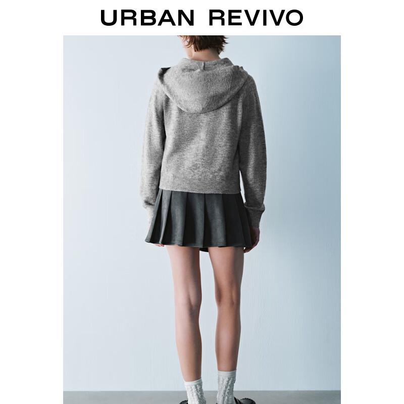 UR Women's Casual Hooded Zipper Knit Cardigan