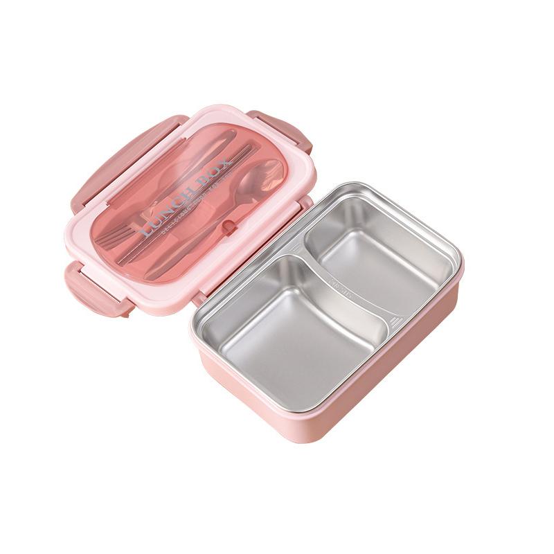 MeyJig Mikrovlnná krabička na oběd Nerezová Nepropustná Bento Box Nádoba na jídlo s nádobím